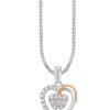 TOMEI Love Is Beautiful Collection Diamond Pendant Set, White+Rose Gold 585