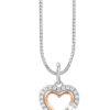 TOMEI Love Is Beautiful Collection Pendant Set, White+Rose Gold 585