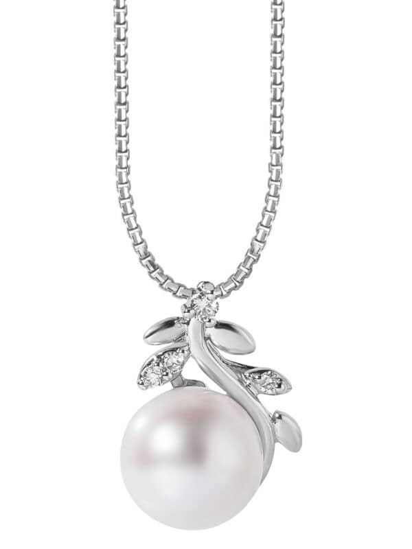 TOMEI Pearl Pendant Set, White Gold 585