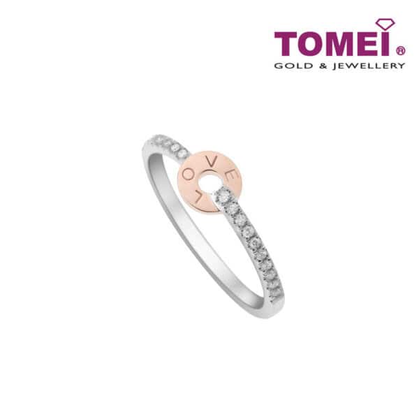 TOMEI Love Diamond Ring I White and Rose Gold 585