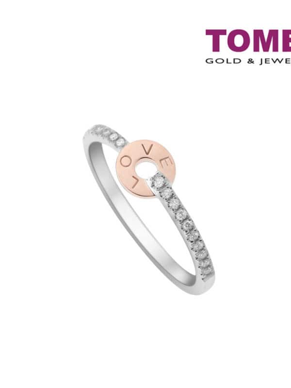 TOMEI Love Diamond Ring I White and Rose Gold 585