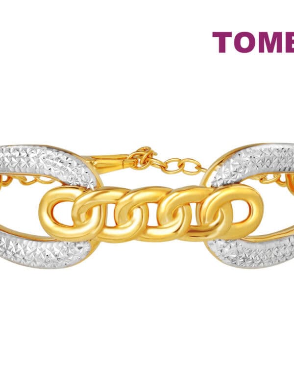 TOMEI Dual-Tone Knotted Bangle, Yellow Gold 916