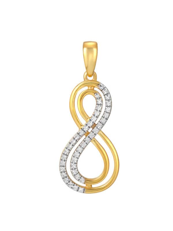 TOMEI Diamond Cut Collection Infinity Pendant, Yellow Gold 916