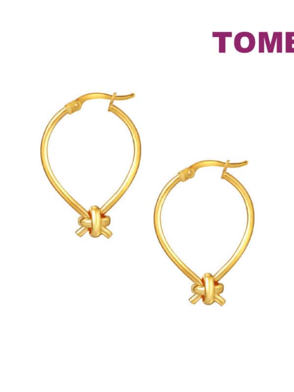 TOMEI Lusso Italia Round Knotted Earrings, Yellow Gold 916