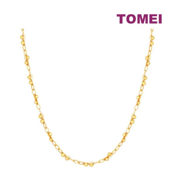 TOMEI Minimalist Bead Necklace, Yellow Gold 916