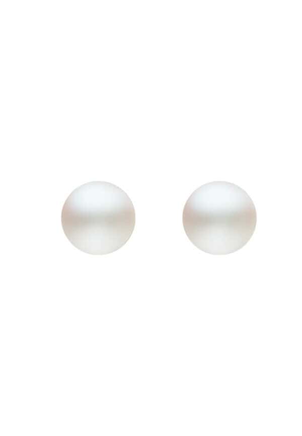 TOMEI Pearlfect Love Pearl Earrings, White/Yellow Gold 585