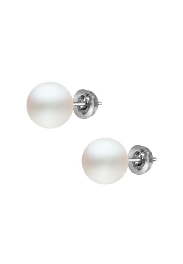 TOMEI Pearlfect Love Pearl Earrings, White/Yellow Gold 585