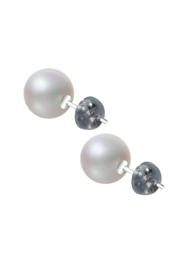 TOMEI Pearlfect Love Pearl Earrings, White/Yellow Gold 585