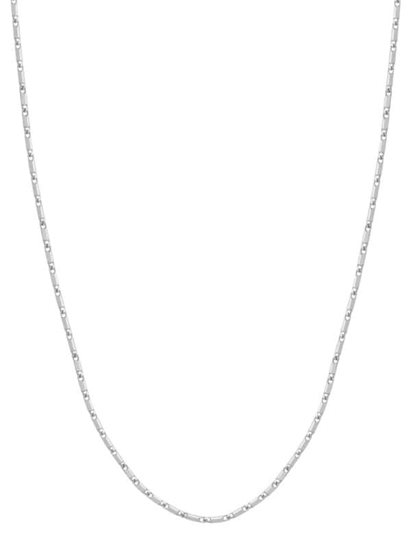 TOMEI Cylinder Link Necklace, White Gold 750