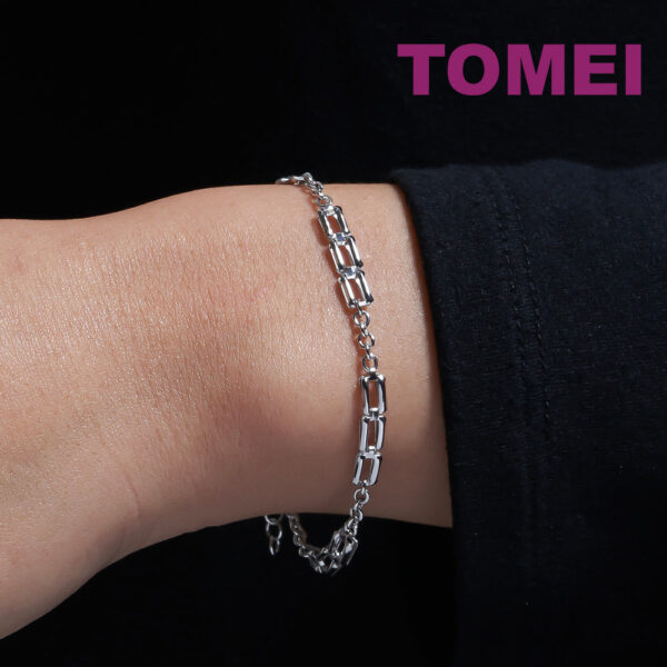 TOMEI Plain Gold Bracelet,White Gold 585
