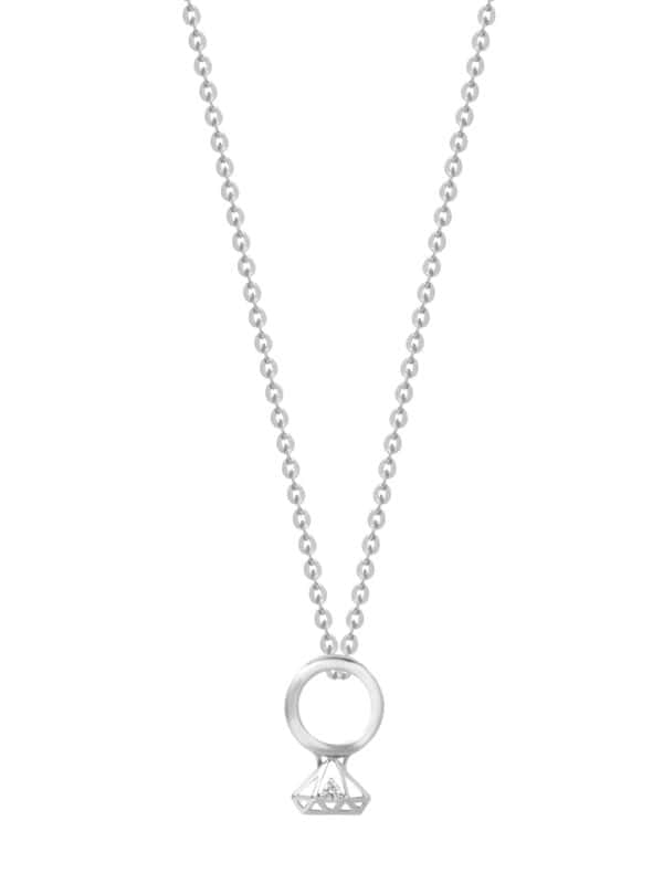 TOMEI Diamond Pendant Set, White Gold 375/585