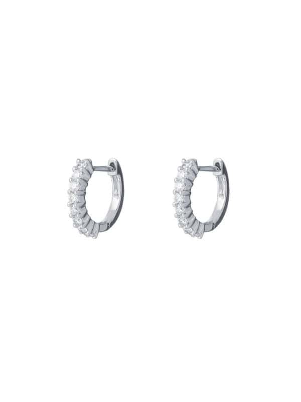 TOMEI Loop Earrings, Diamond White Gold 750