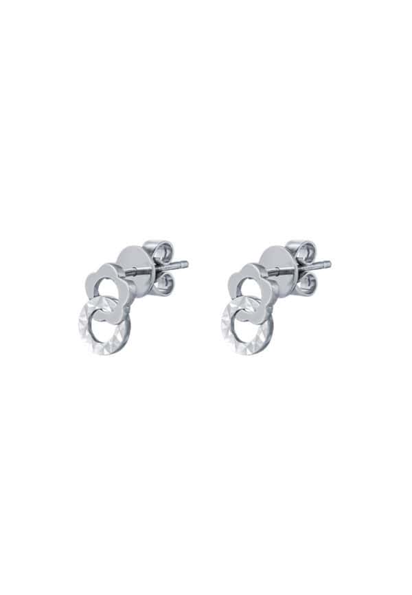 TOMEI Flower Earrings, White Gold 585