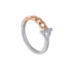 TOMEI Diamond Ring, White+Rose Gold 585