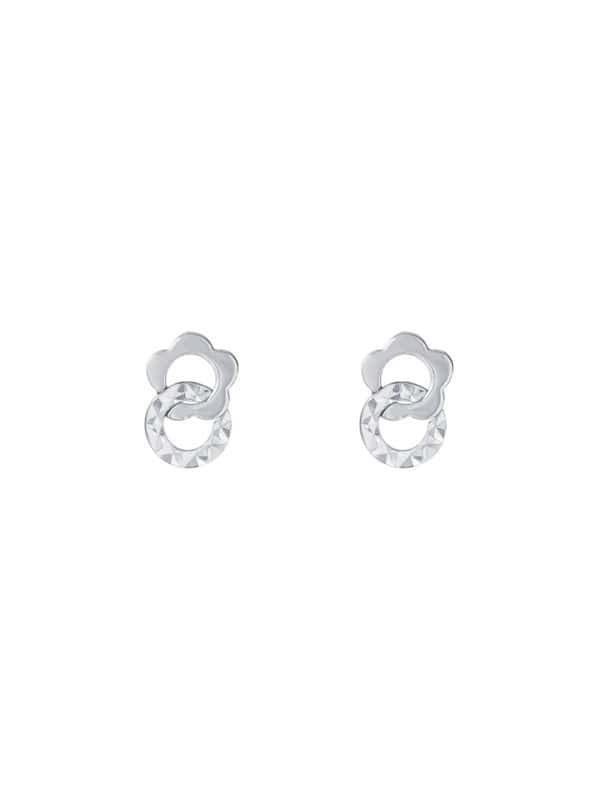 TOMEI Flower Earrings, White Gold 585
