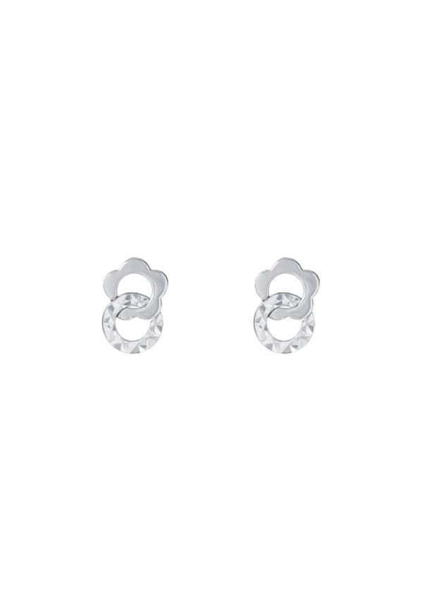 TOMEI Flower Earrings, White Gold 585