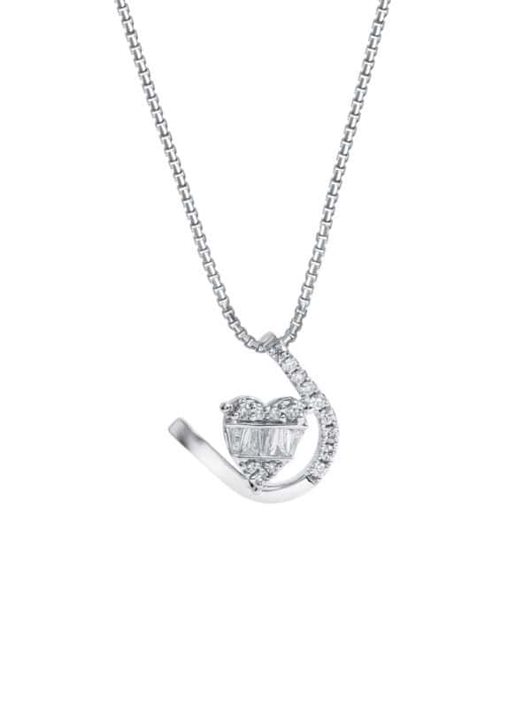 Tomei_0007_DSC06861.psd TOMEI Loving U Diamond Pendant Set, White Gold 585