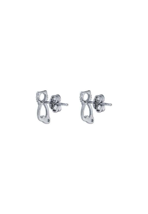 TOMEI Kitten Earrings, White Gold 585