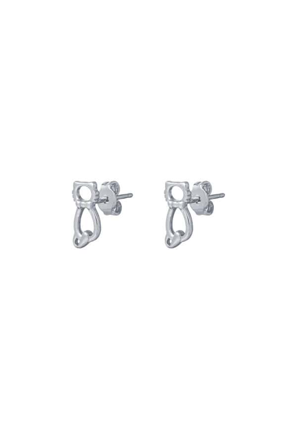 TOMEI Kitten Earrings, White Gold 585