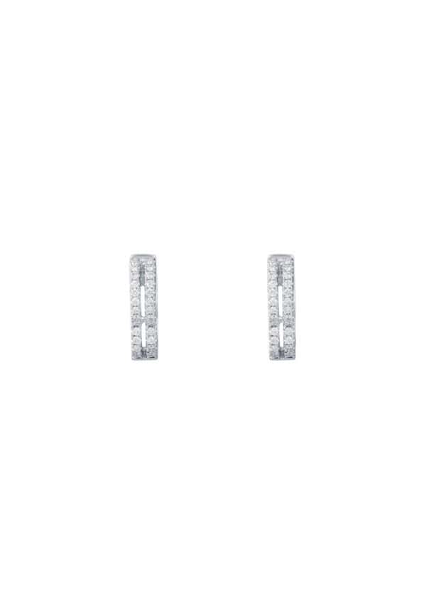 TOMEI Loop Earrings, Diamond White Gold 585
