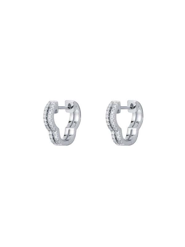 TOMEI Loop Earrings, Diamond White Gold 585