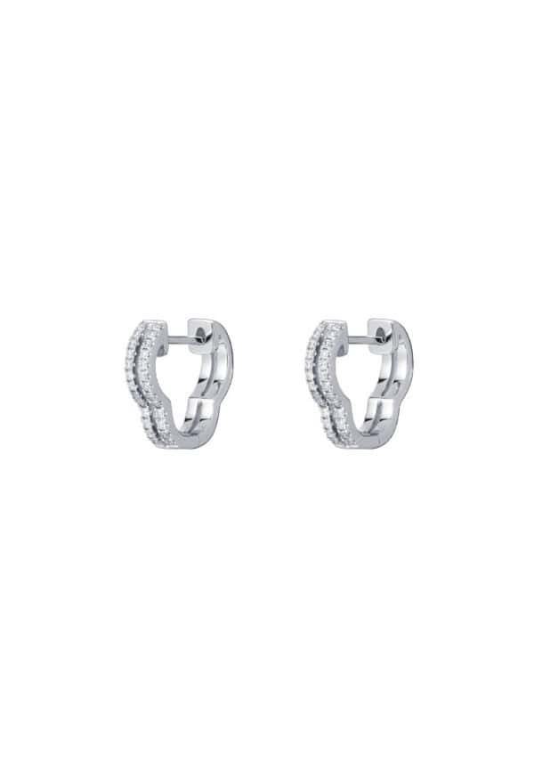 TOMEI Loop Earrings, Diamond White Gold 585