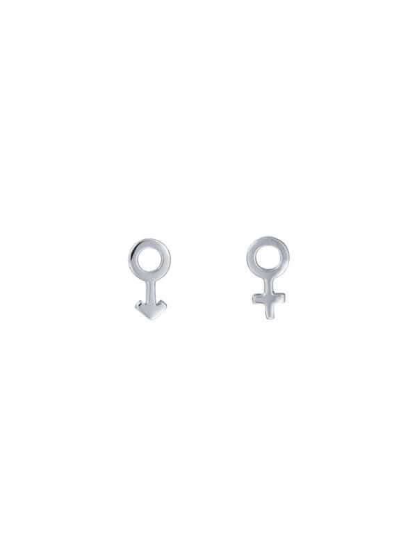 Tomei_0012_E1266_1.psd TOMEI Gender Symbol Earrings, White Gold 585
