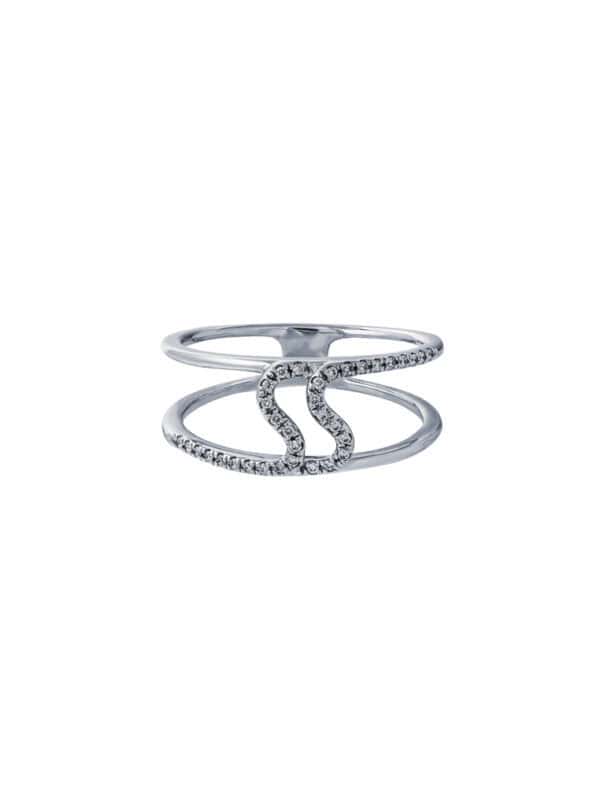 TOMEI Diamond Ring, White Gold 375