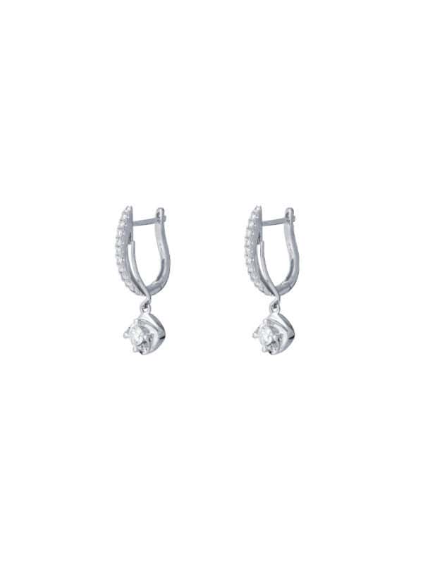 TOMEI Dangling Loop Earrings, Diamond White Gold 750