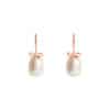 TOMEI Lovely Bow Tie Pearl Earrings, Rose Gold 585