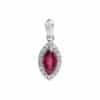 TOMEI Eternal Flame Collection, Ruby Pendant, White Gold 750