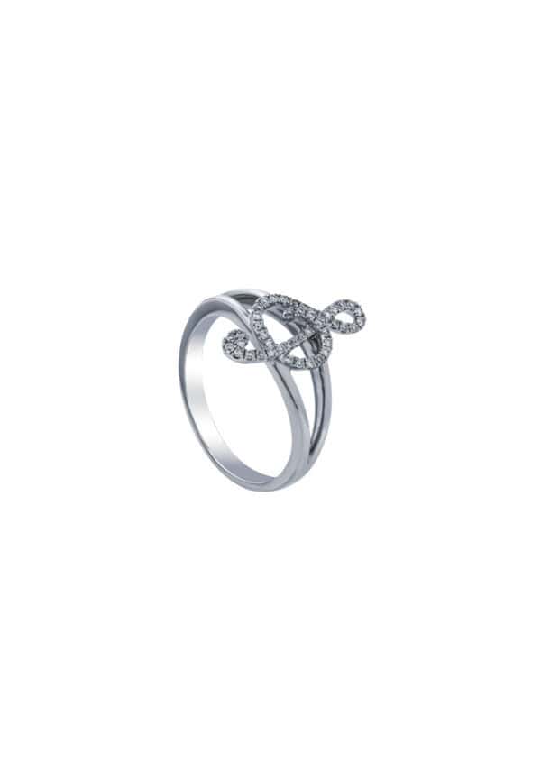 TOMEI Diamond Ring, White Gold 375