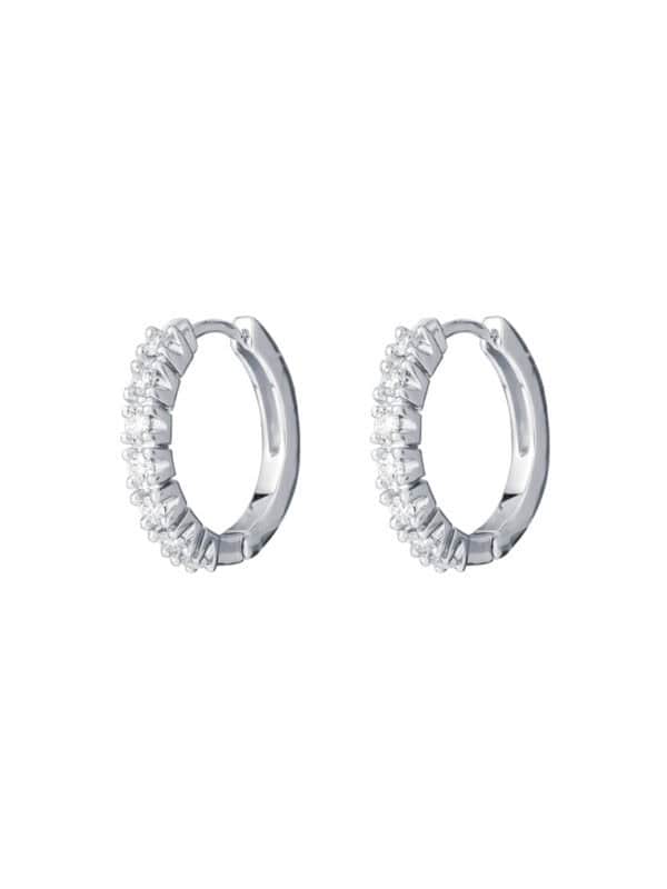 TOMEI Eternity Diamond Earrings, White Gold 750