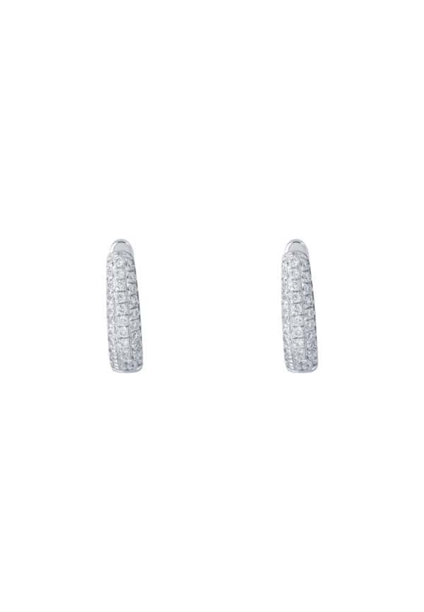 TOMEI Loop Earrings, Diamond White Gold 585