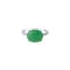 TOMEI Elliptical Jade Ring, White Gold 750