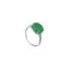 TOMEI Elliptical Jade Ring, White Gold 750