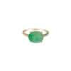 TOMEI Elliptical Jade Ring, White Gold 750