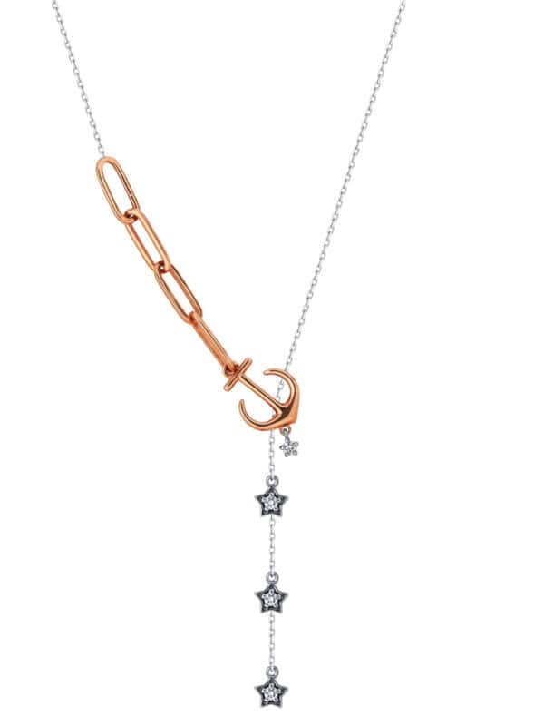 TOMEI Noel Artistry Collection Diamond Necklace, White+Rose Gold 585