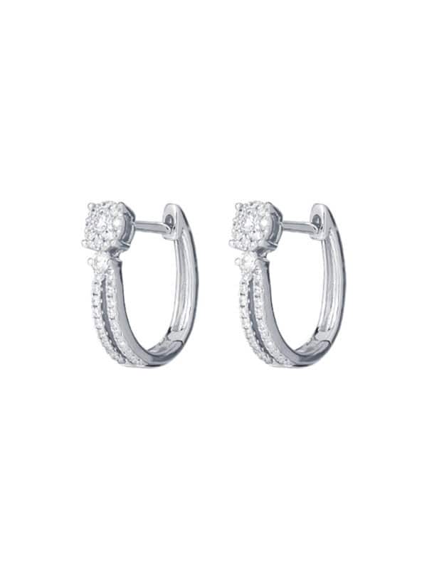 TOMEI Diamond Earrings, White Gold 750