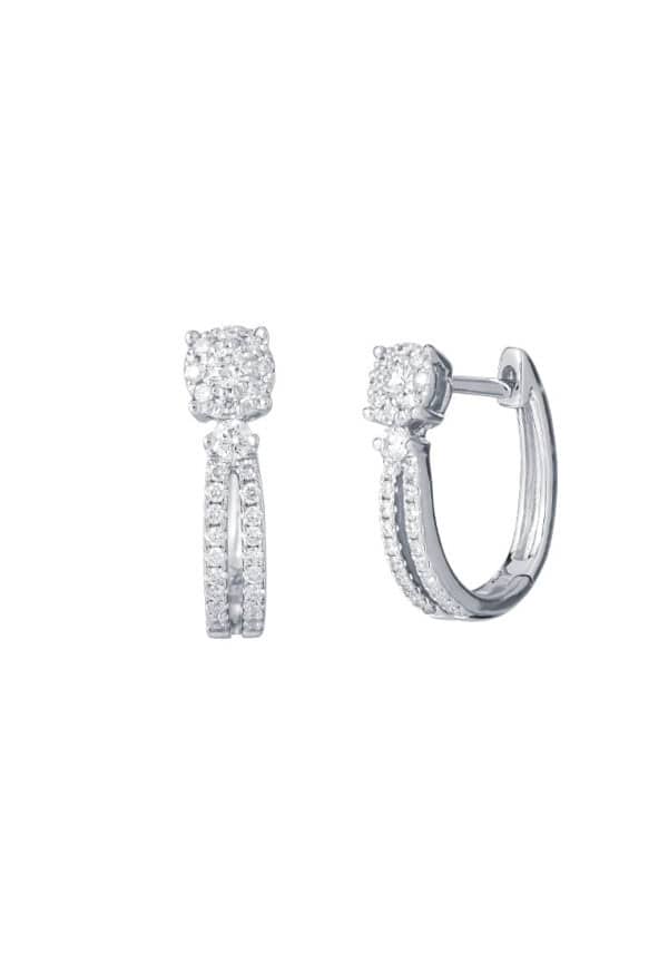TOMEI Diamond Earrings, White Gold 750
