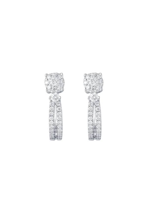 TOMEI Diamond Earrings, White Gold 750