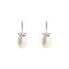 TOMEI Lovely Bow Tie Pearl Earrings, White Gold 585