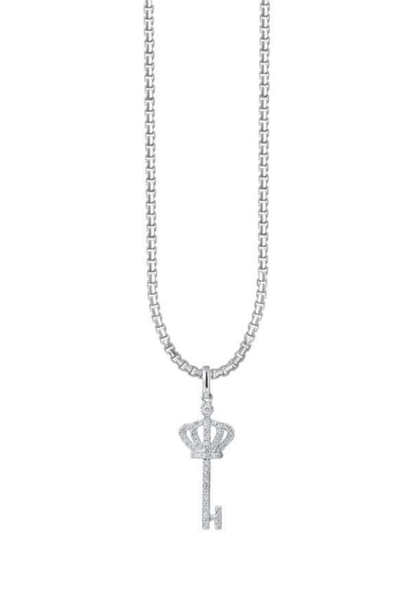 TOMEI Key Pendant, Diamond White Gold 750
