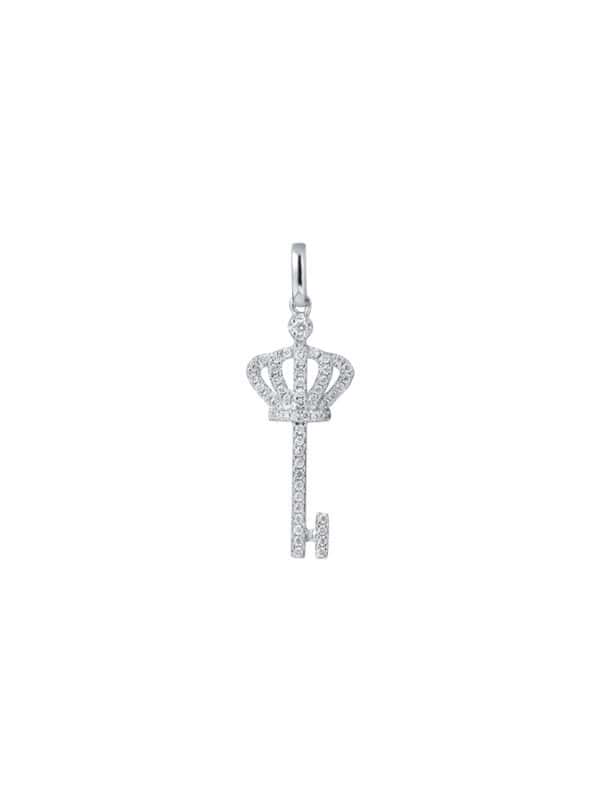 TOMEI Key Pendant, Diamond White Gold 750