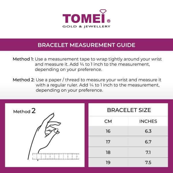 Tomei_Measurementguide-01_bf207558-4753-4939-aa67-8c3dce9f9252 TOMEI Minimalist Heart Bracelet, Yellow Gold 916