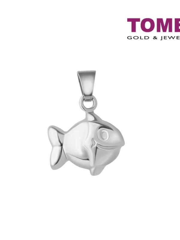 TOMEI Jolly and Zippy Fish Pendant, White Gold 750