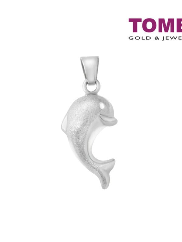 TOMEI Delicately Dainty Dolphin Bijou Pendant, White Gold 750
