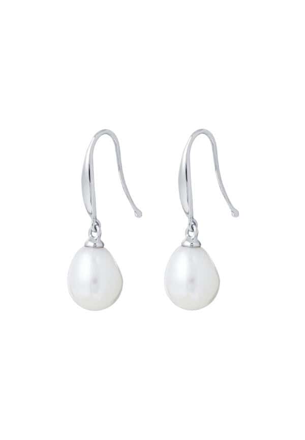 TOMEI Pearlfect Love Pearl Dangle Earrings, White Gold 585
