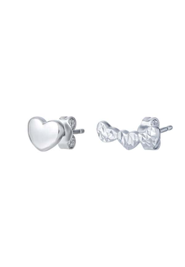 TOMEI Following The Heart Earrings, White Gold 585