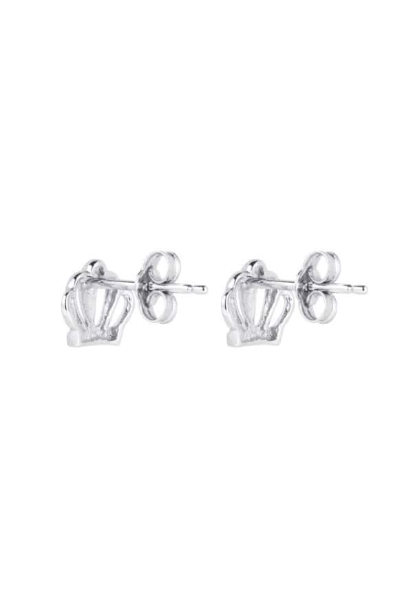 TOMEI Crown Earrings, White Gold 585